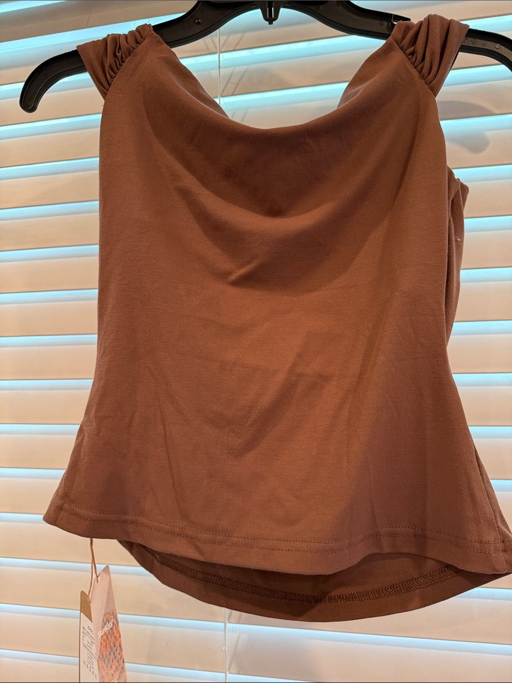 OGL Draped Cowl Neck Sleeveless Top - Brown - Picture 3 of 3
